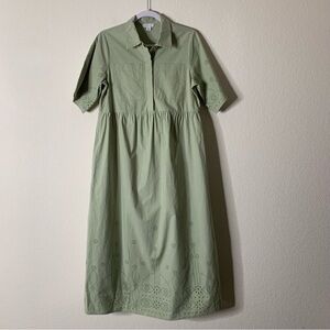 Aligne Womens Gabriella soft green short sleeve embroidered maxi dress UK10